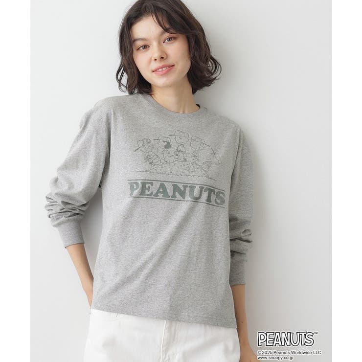 グレー(012) | PEANUTSロングTシャツ | Dessin