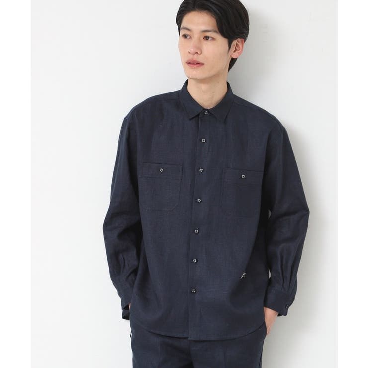 ネイビー(094) | 【ユニセックス】リネンシャツ | Dessin
