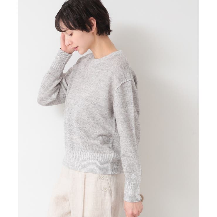 【ユニセックス】コットンリネン杢ニット | Dessin | 詳細画像2 