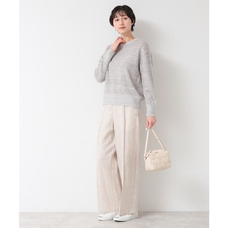 【ユニセックス】コットンリネン杢ニット | Dessin | 詳細画像3 