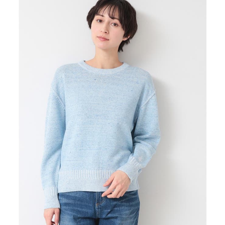 【ユニセックス】コットンリネン杢ニット | Dessin | 詳細画像5 