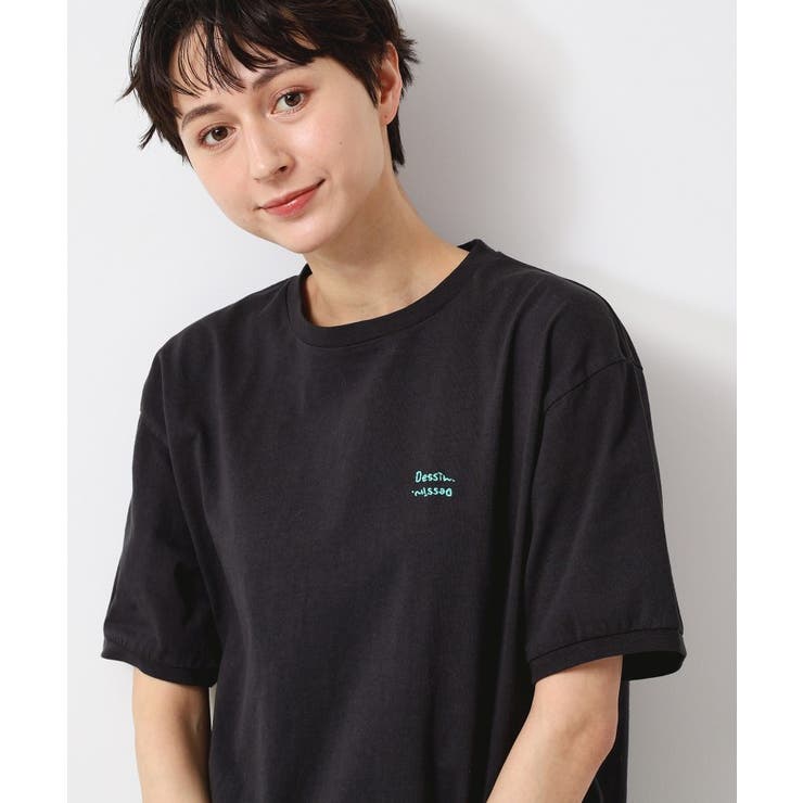 ネイビー(094) | 【ユニセックス・洗える】ワンポイントTシャツ | Dessin
