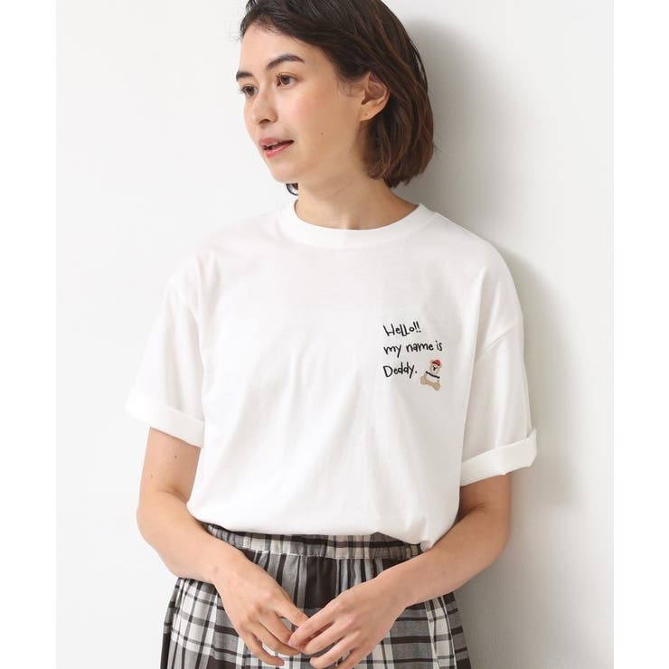 ユニセックス・洗える】Deddy刺繍入り オーガニックコットンT