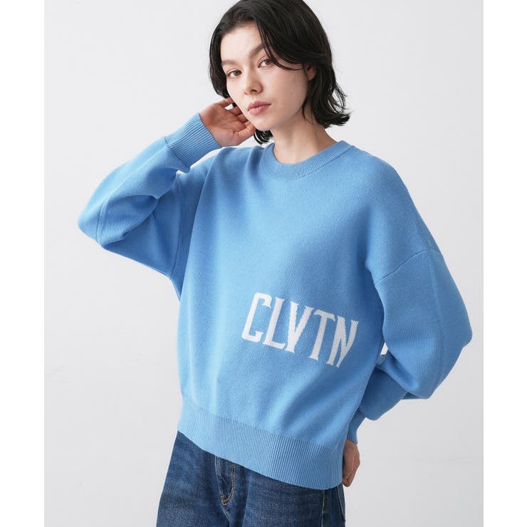 ブルー(092) | 【ユニセックス/洗える】ロゴコットンジャカード | Dessin