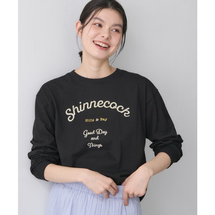 ブラック(019) | 【洗える】コットンロゴロングTシャツ | Dessin