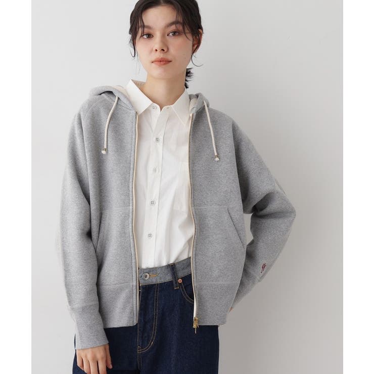 グレー(012) | 【ユニセックス/洗える】吊り裏毛フーデッドスウェット | Dessin