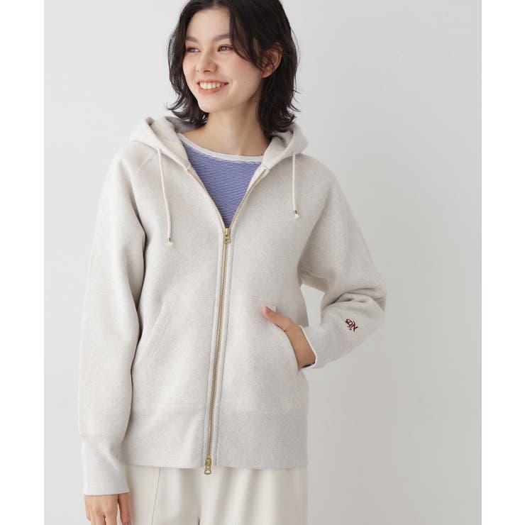 ライトベージュ(051) | 【ユニセックス/洗える】吊り裏毛フーデッドスウェット | Dessin