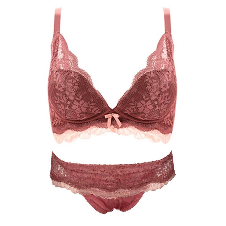 intimissimi レース ブラセット レッド 赤 B75 S - 下着・アンダーウェア