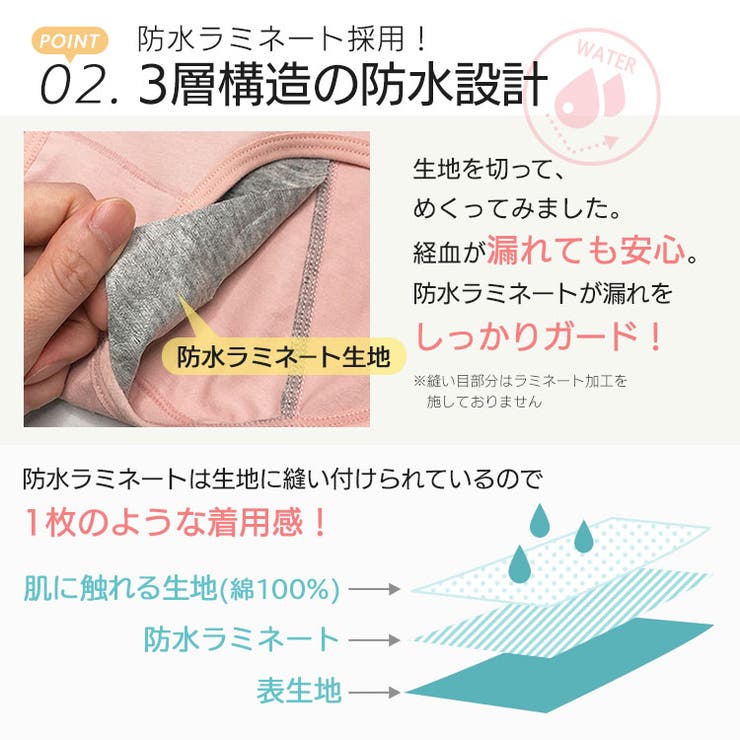 【2枚組】ハイウエストサニタリーショーツ2枚組ブルーdayも安心♪【サニタリーサニタリーショーツセット2枚夜用ナイト用多い日用生理用下着】