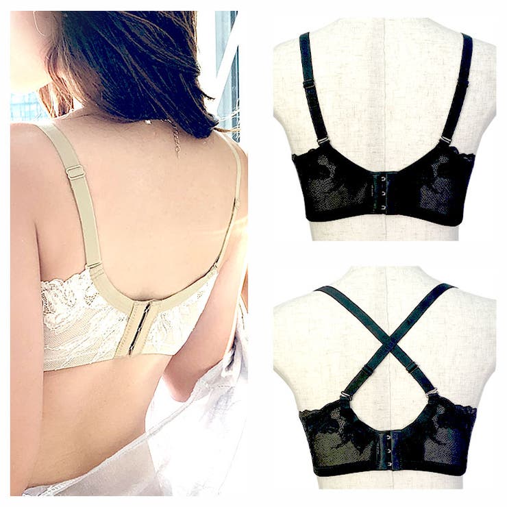 【B】ヴィラージュ・ボーテ 【ブラ単品】ブラジャー/ノンワイヤー/ブラジャー/下着/インナー/シンプル/脇高補正/レースアップ/グラマー/盛れる/盛りブラ/セクシー/ランジェリー/痛くない/S/M/L/LL/PREMINA/韓国