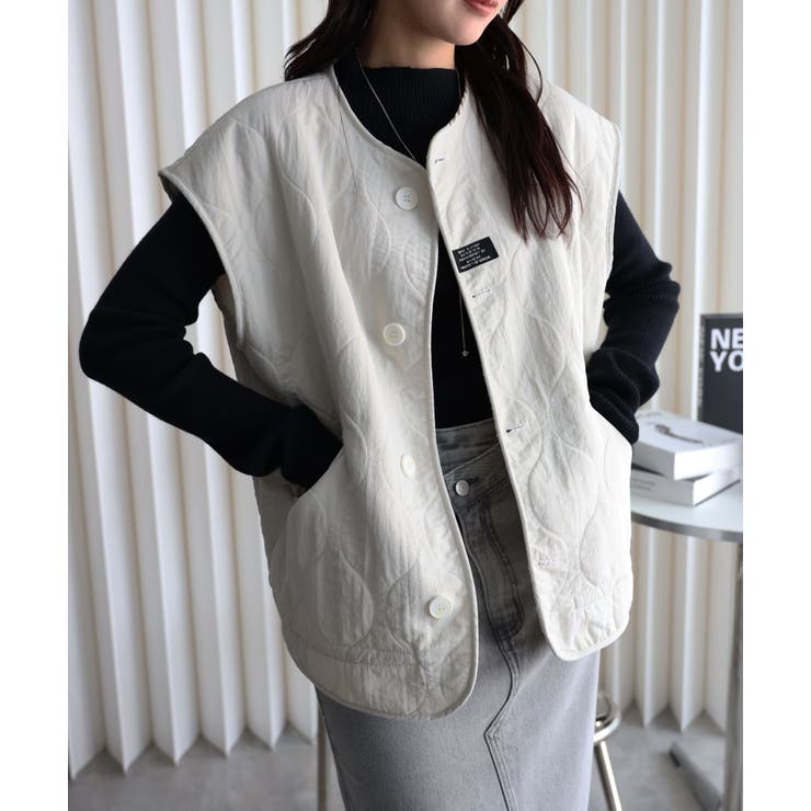 アイボリー | キルティング中綿ベスト | YENNA