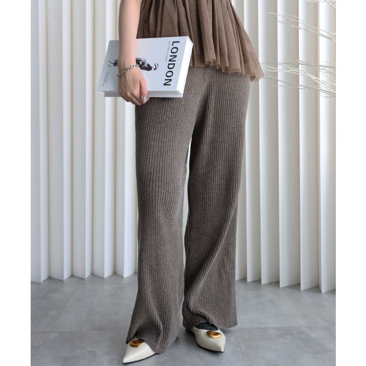 ブラウン | ベロアロングパンツ | YENNA