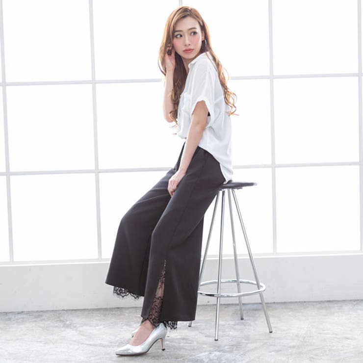 ＊美品＊エラ♡ワイドパンツ　スカラップ 楽天市場】スカラップ（パンツ｜ボトムス）：レディース