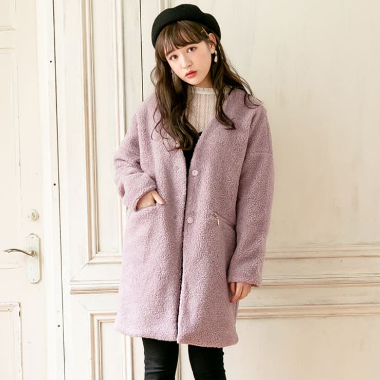 コート ジップポケット ノーカラー[品番：YU000043442]｜夢展望