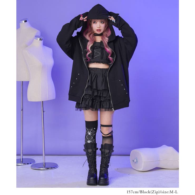 上質スウェットデビル悪魔の角耳付きオーバースウェットorZIPパーカー 韓国 | 夢展望 | 詳細画像19 