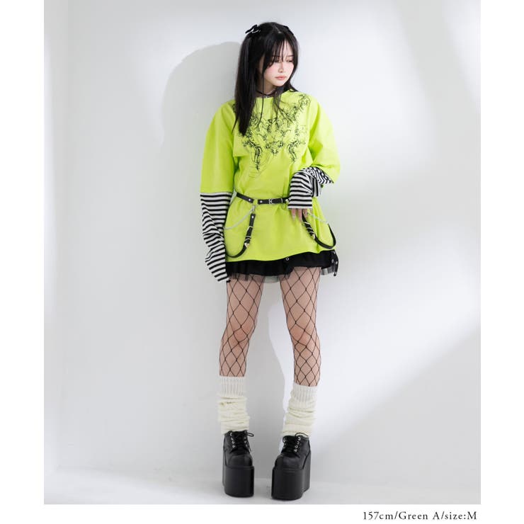 ロゴボーダー長袖レイヤードカットソー 韓国 夢展望 | 夢展望 | 詳細画像10 