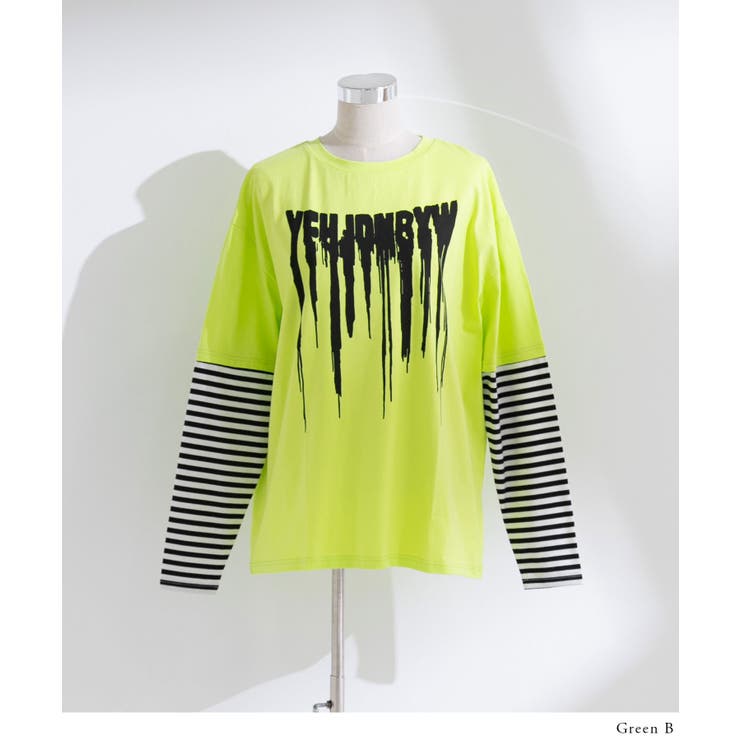 ロゴボーダー長袖レイヤードカットソー 韓国 夢展望 | 夢展望 | 詳細画像16 