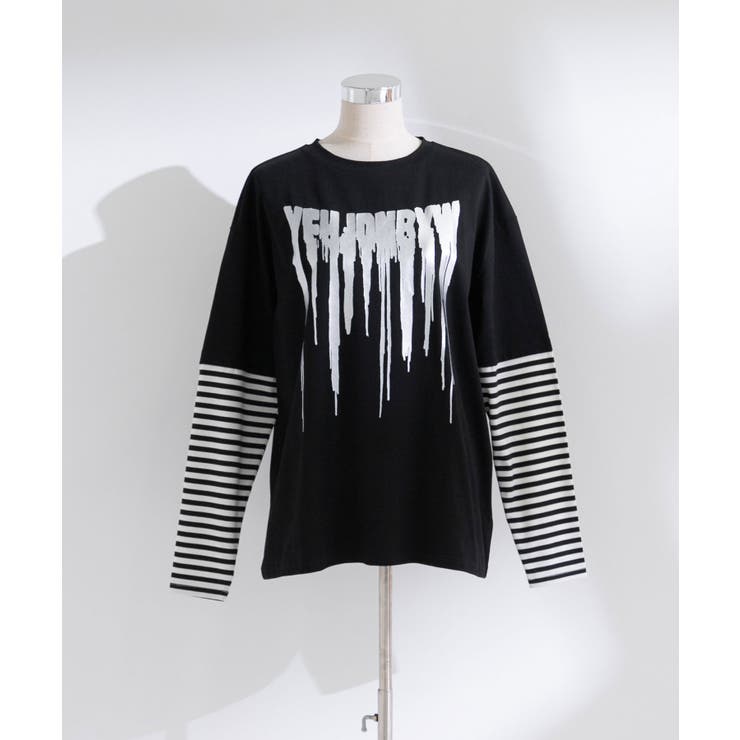 ロゴボーダー長袖レイヤードカットソー 韓国 夢展望 | 夢展望 | 詳細画像17 