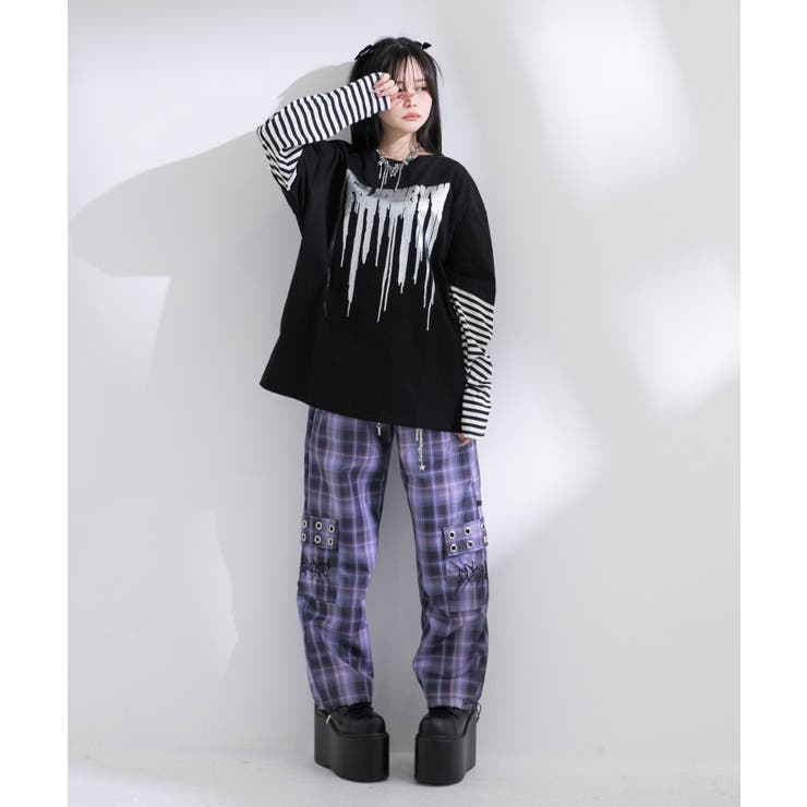 ロゴボーダー長袖レイヤードカットソー 韓国 夢展望 | 夢展望 | 詳細画像19 