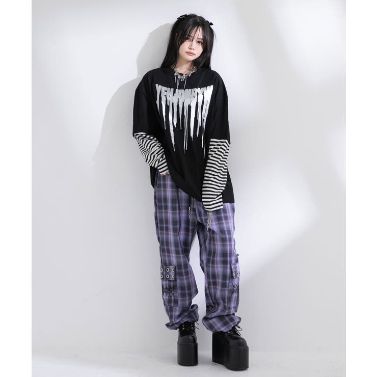 ロゴボーダー長袖レイヤードカットソー 韓国 夢展望 | 夢展望 | 詳細画像20 