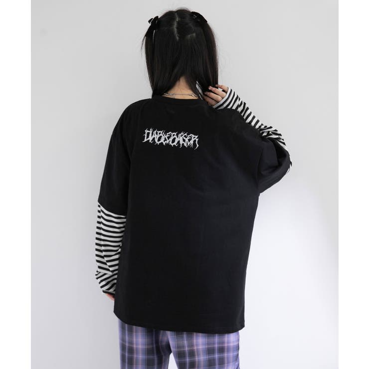 ロゴボーダー長袖レイヤードカットソー 韓国 夢展望 | 夢展望 | 詳細画像21 