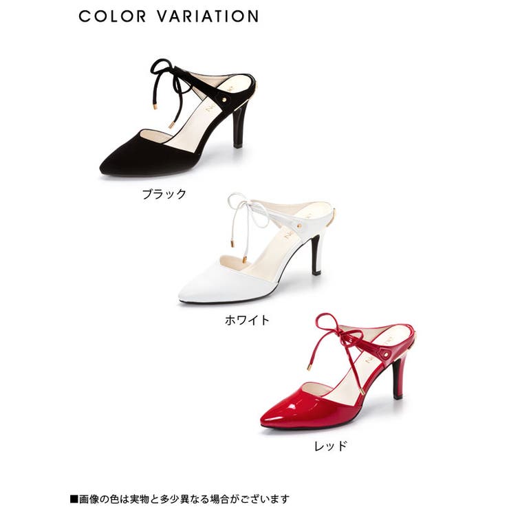 [リボン飾りヒール 大人可愛いミュールサンダル|NL|GL|CS||] | 夢展望 | 詳細画像2 