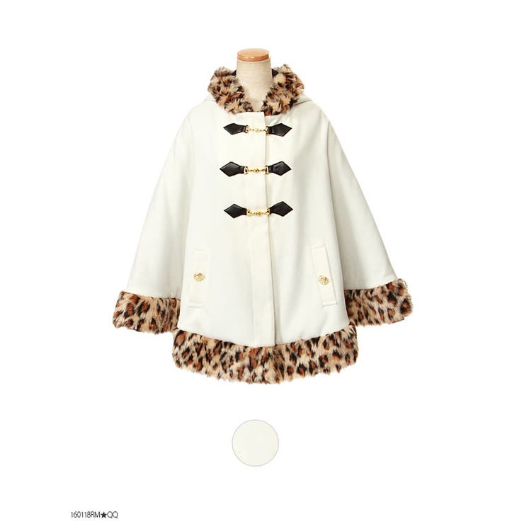 GALカジ魅せ♪ふわもこファー×フード付ポンチョコート|DB|LX|SE][品番