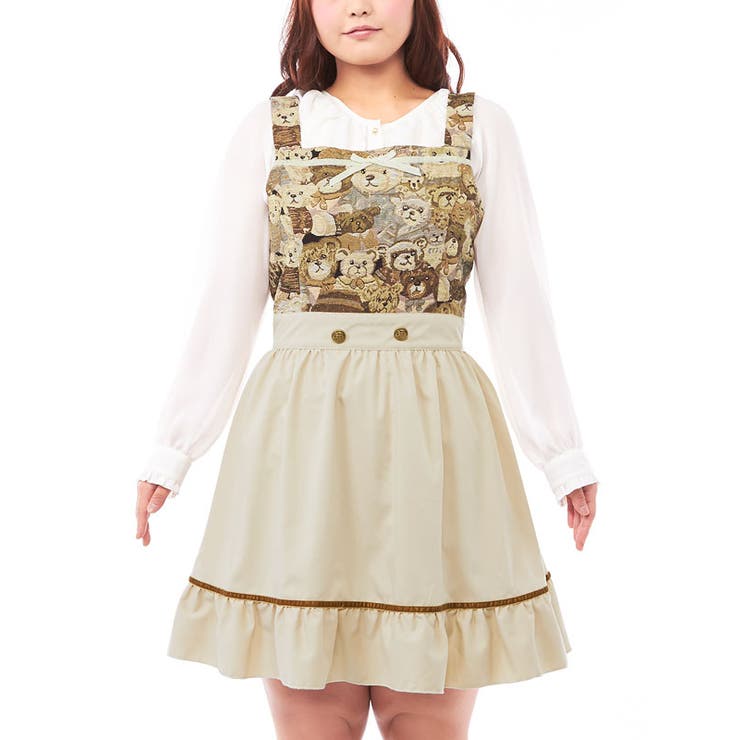アンティーク風くまジャガード柄ベロアリボンジャンスカワンピース Pp 品番 Yu 夢展望 ユメテンボウ のレディースファッション通販 Shoplist ショップリスト