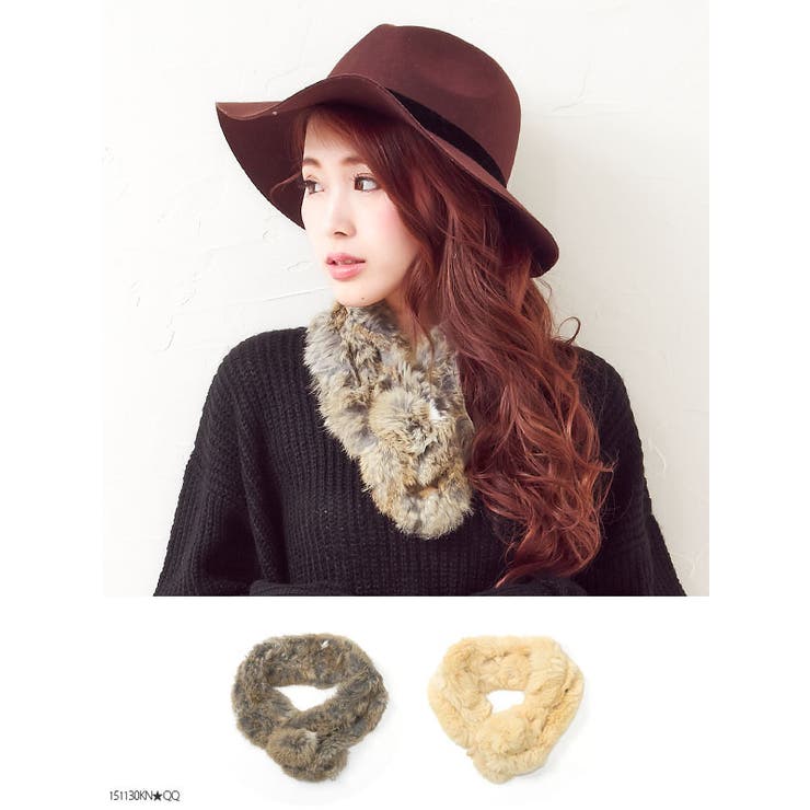 ふわふわリアルファーティペットがプチプラ♪ラビットファーマフラー MR GL | 夢展望 | 詳細画像1 