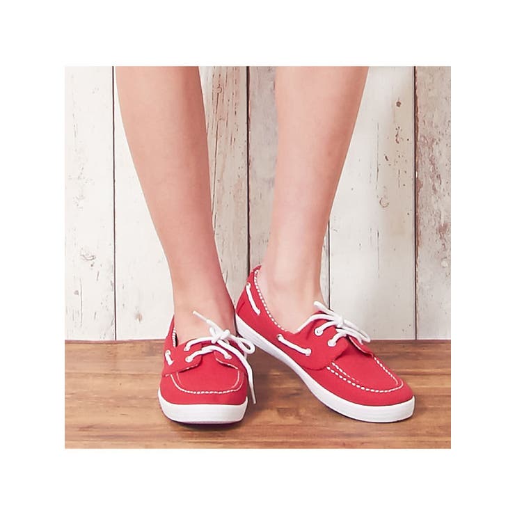 [ボーダー裏地が可愛い マリン風デッキシューズスニーカー |MR|GL|CS] | 夢展望 | 詳細画像10 