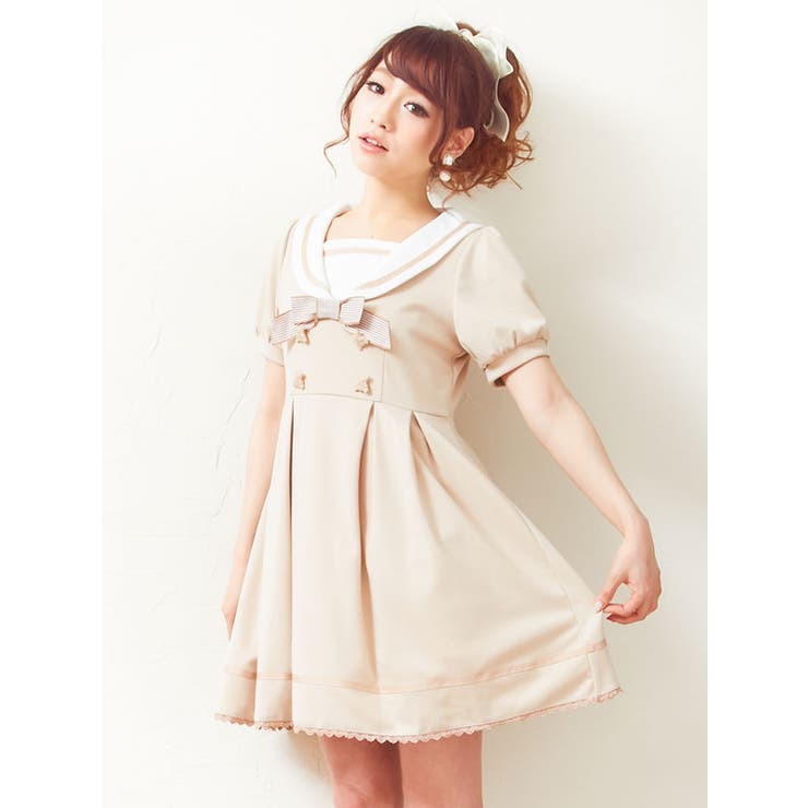 くまボタンセーラー襟クラシカルワンピース Dm Pr Sw 品番 Yu 夢展望 ユメテンボウ のレディースファッション通販 Shoplist ショップリスト