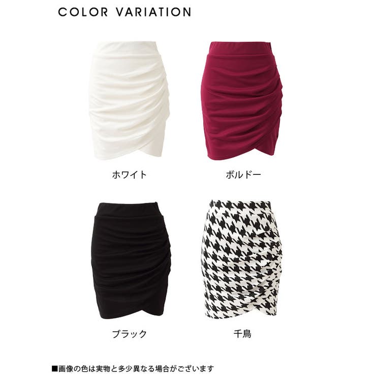 無地&千鳥柄変形タイトミニ丈スカート|DB|LX|SE||][品番