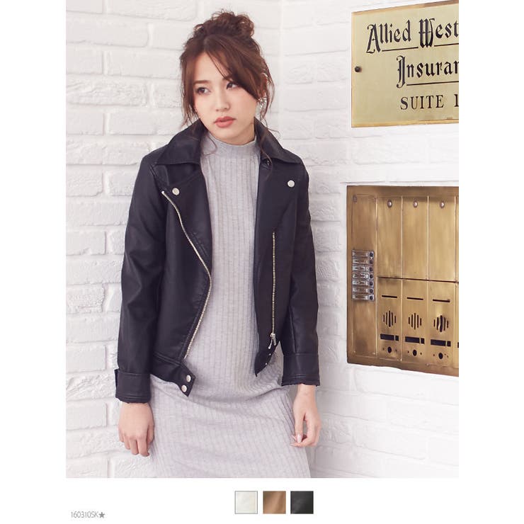 合皮ダブルライダースジャケット|NL|FN|CS||][品番：YU000038639]｜夢