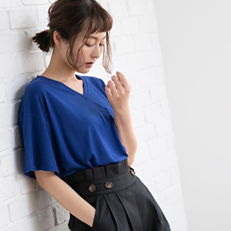 theory黒 ゆるVネック 半袖 Tシャツ 胸ポケット付き - メルカリ