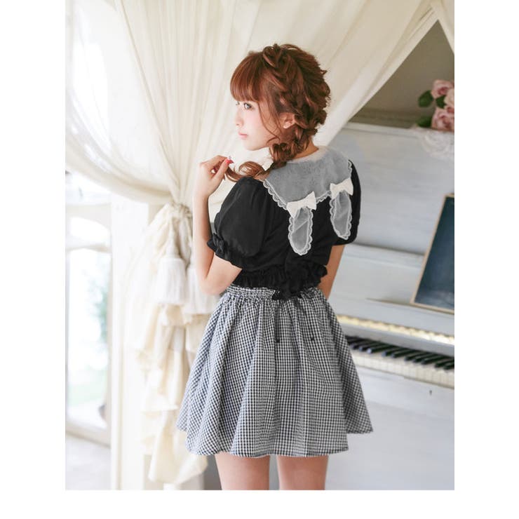 週末セール★ 新品タグ付き★POPPY ギンガムオーガンジータックスカート Gingham organza tuck skirt (green) – POPPY