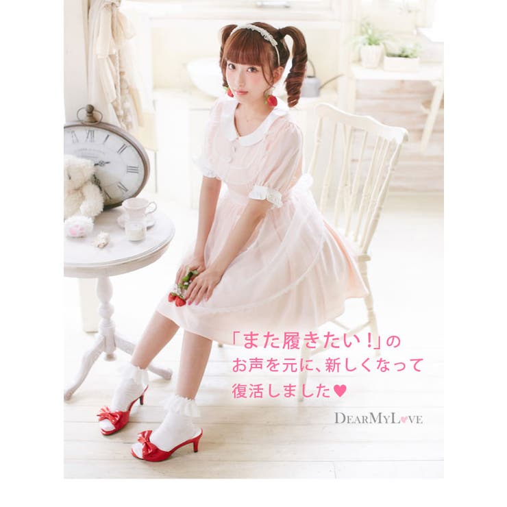 夢展望オリジナル!7cmヒールのリボンミュール|DML|PR|SW||][品番