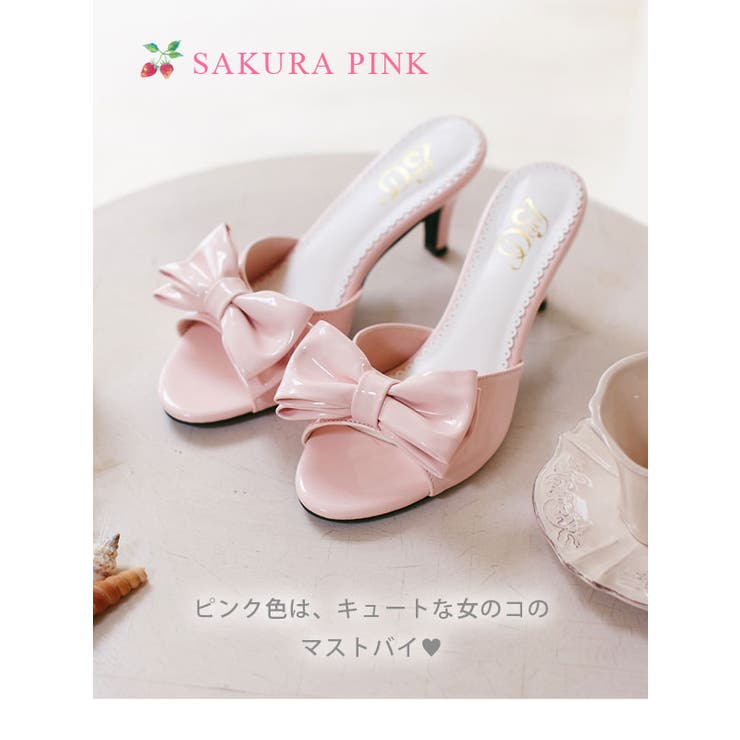 夢展望オリジナル!7cmヒールのリボンミュール|DML|PR|SW||][品番