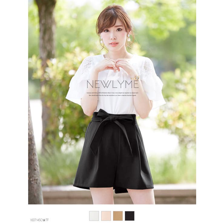 ウエストリボン付きタックショートパンツ|NL|CS||][品番：YU000039270