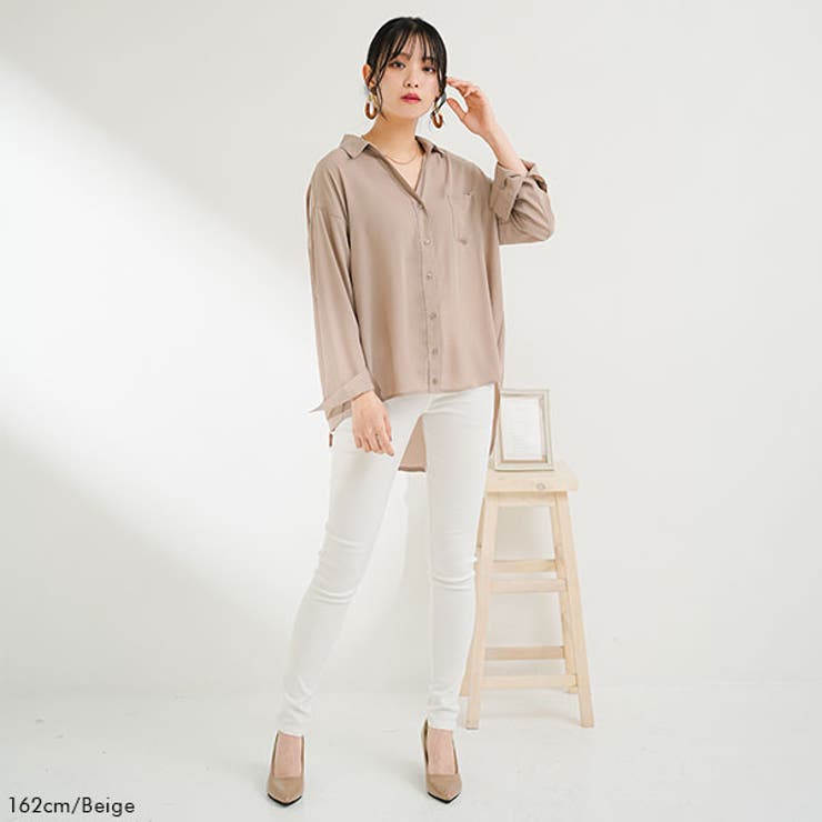 前後差ジョーゼットスキッパー シャツ トップス | 夢展望 | 詳細画像22 