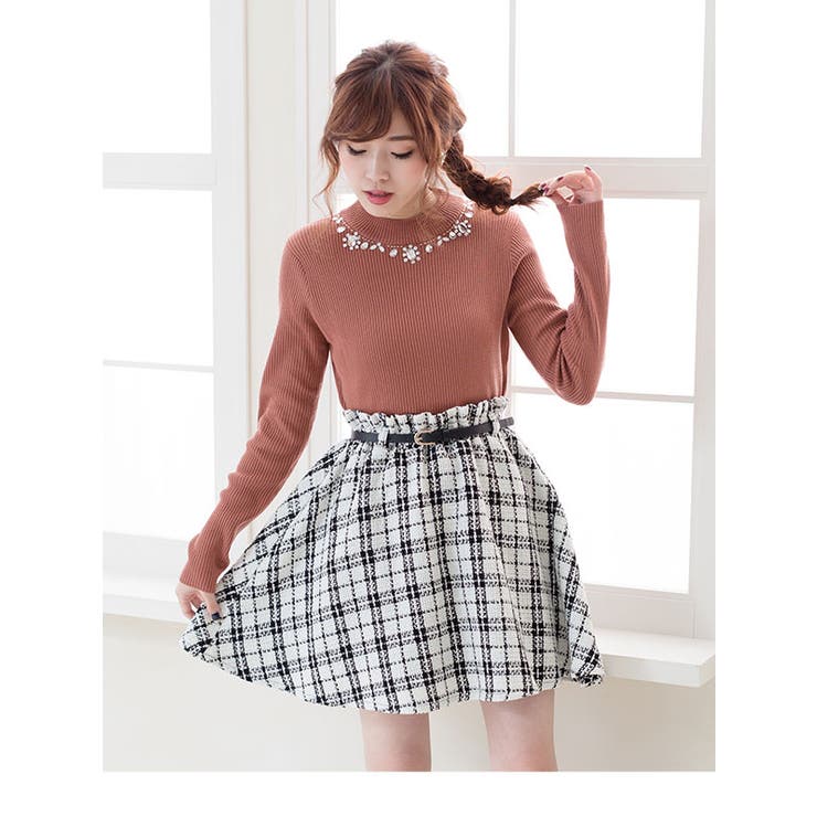 ビジュー付きニットトップス|NL|FN|CS||][品番：YU000039606