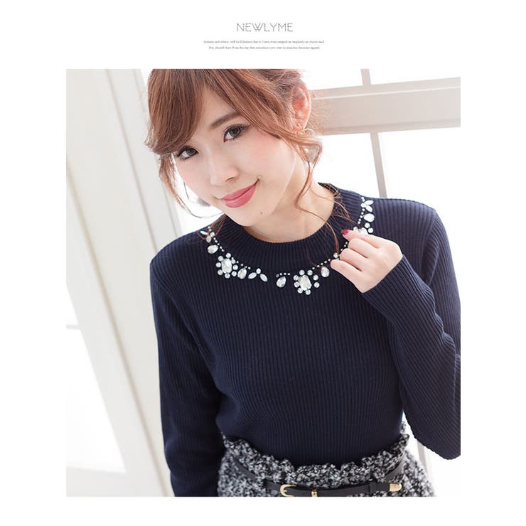 ビジュー付きニットトップス|NL|FN|CS||][品番：YU000039606