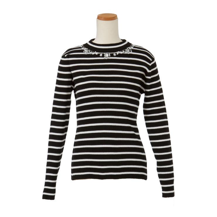 ゆめ❣️ ビジューDRニットトップス ブラック DRビジューリブニットトップス – Darich (ダーリッチ)