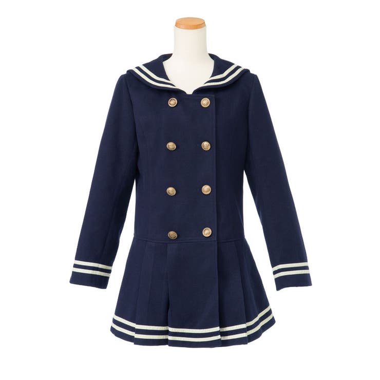 裾プリーツセーラー襟フェイクウールコート|NL|FN|CS||][品番