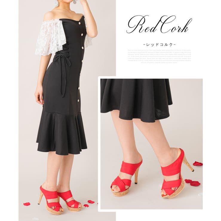 返品可　美品 レネカオビラ ドレスシューズ サンダル ミュール ハイヒール 赤 Alina] スクエアトゥ キトンヒール ストラッピー サンダル