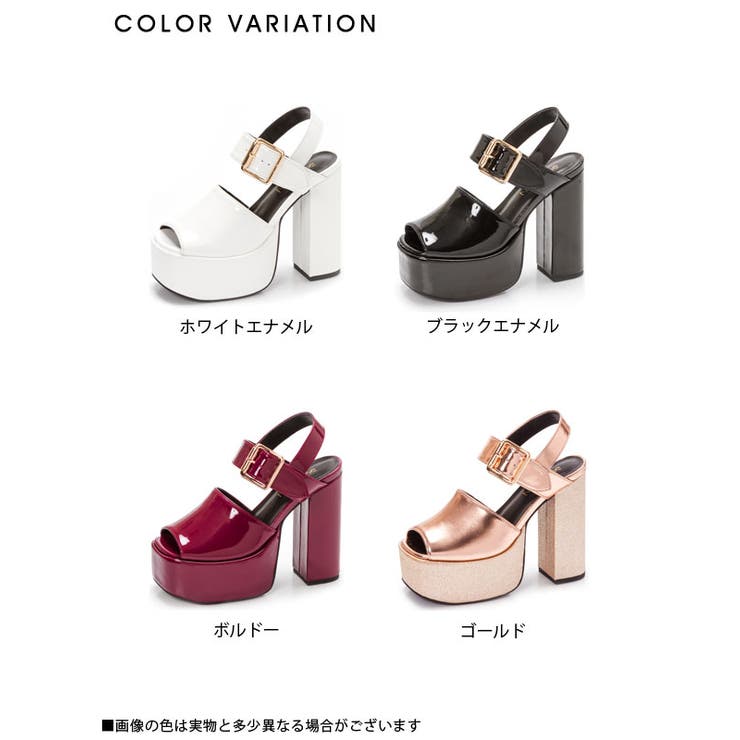 厚底チャンキーヒールスクエアトゥベルトサンダル |NL|GL|CS||][品番