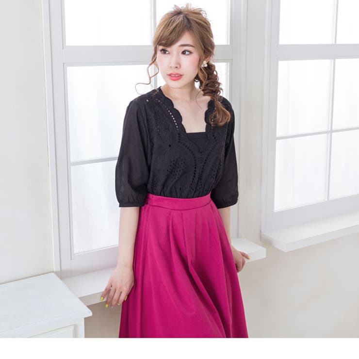 選べるミニ丈&ひざ丈ポンチタックフレアスカート NL FN[品番