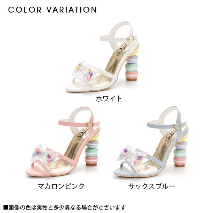 クリアリボンのマカロンヒールサンダル|DML|FN|SW||][品番