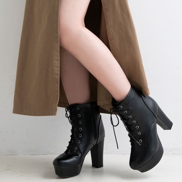 レースアップ 太ヒール ショートブーツ 品番 Yu 夢展望 ユメテンボウ のレディースファッション通販 Shoplist ショップリスト