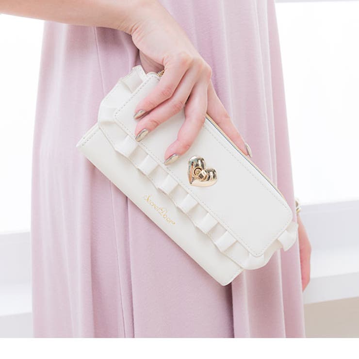 フリルフラップハートバックル長財布|NL|FN|CS][品番：YU000040335