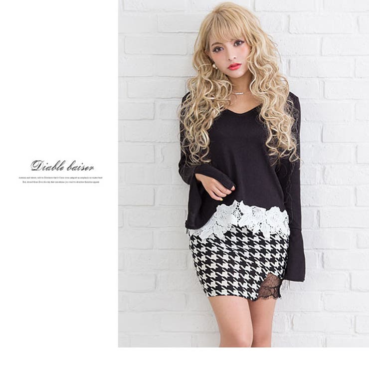 裾透けレースセクシータイトスカート|DB|LX|SE||][品番：YU000040783